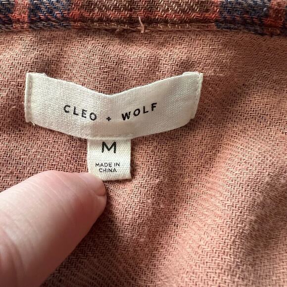 Cleo + Wolf Woman's Breezy Springs Plaid Print Flannel Shirt- Size M - Picture 4 of 13